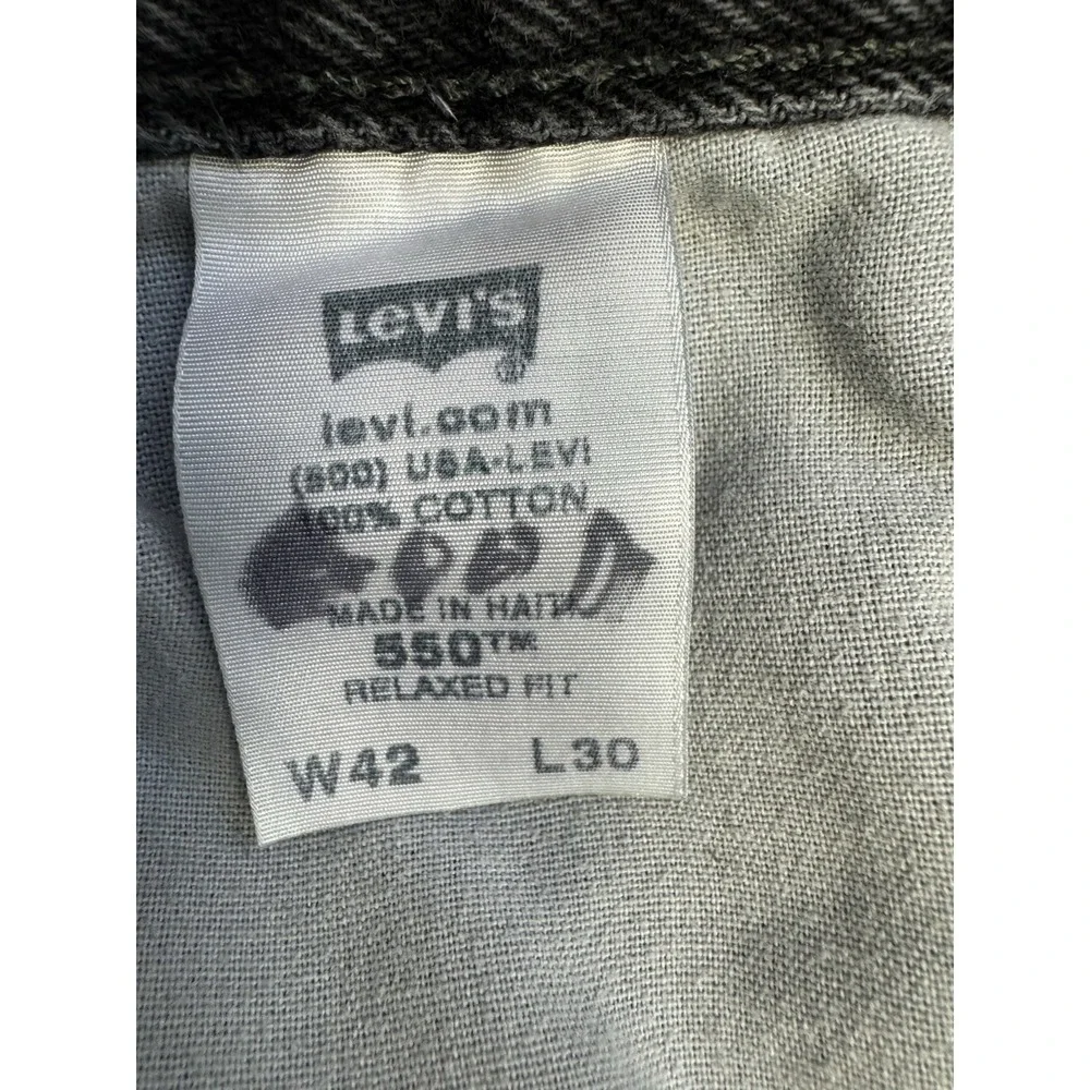 Levi's 550 Men's Jeans 38x27 Faded Black‎ Straight Relaxed Cotton Denim Classic